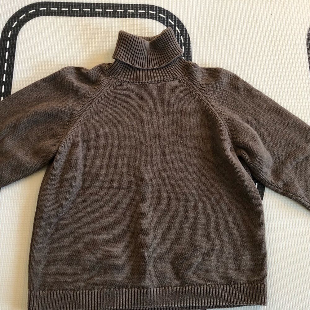 KOTN Brown Ribbed Turtleneck Sweater